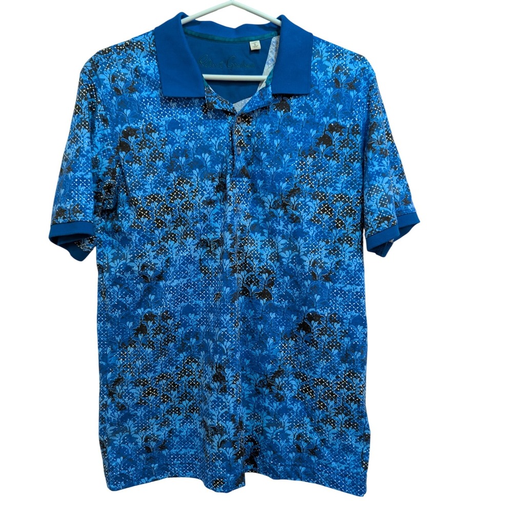 Robert Graham Classic Fit‎ Polo Shirt Floral Print Men's Small